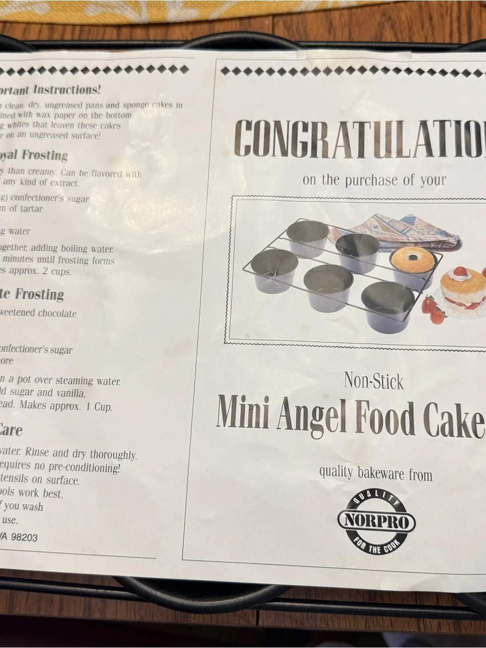 Non-Stick Mini Angel Food Cake Pan - Black